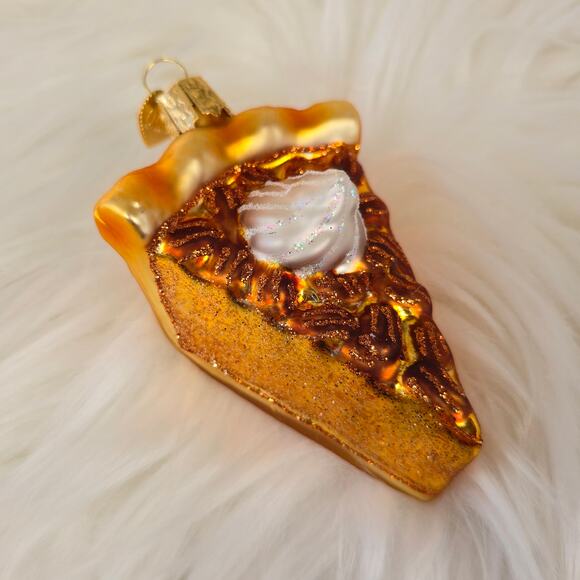 Old World Christmas Piece of Pecan Pie Blown Glass Ornament Foodie - Picture 8 of 16
